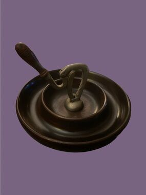 Antique Wooden Nut Double Bowl With Steel Wooden-Handled Nutcracker - Rare